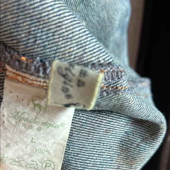 Oversized Distressed Floral Patterned Denim Overalls - Picture 7 of 7